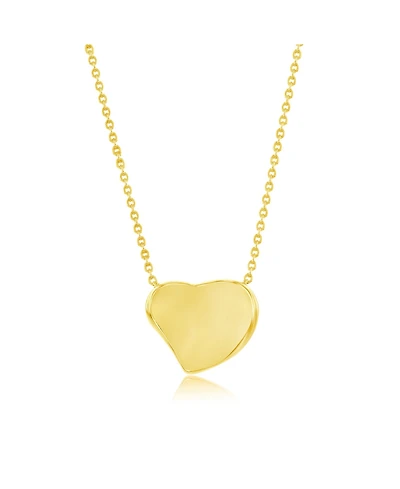 Sterling Silver, Polished Heart Necklace
