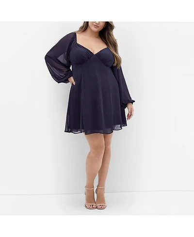 City Chic Plus Flirty Flounce Dress