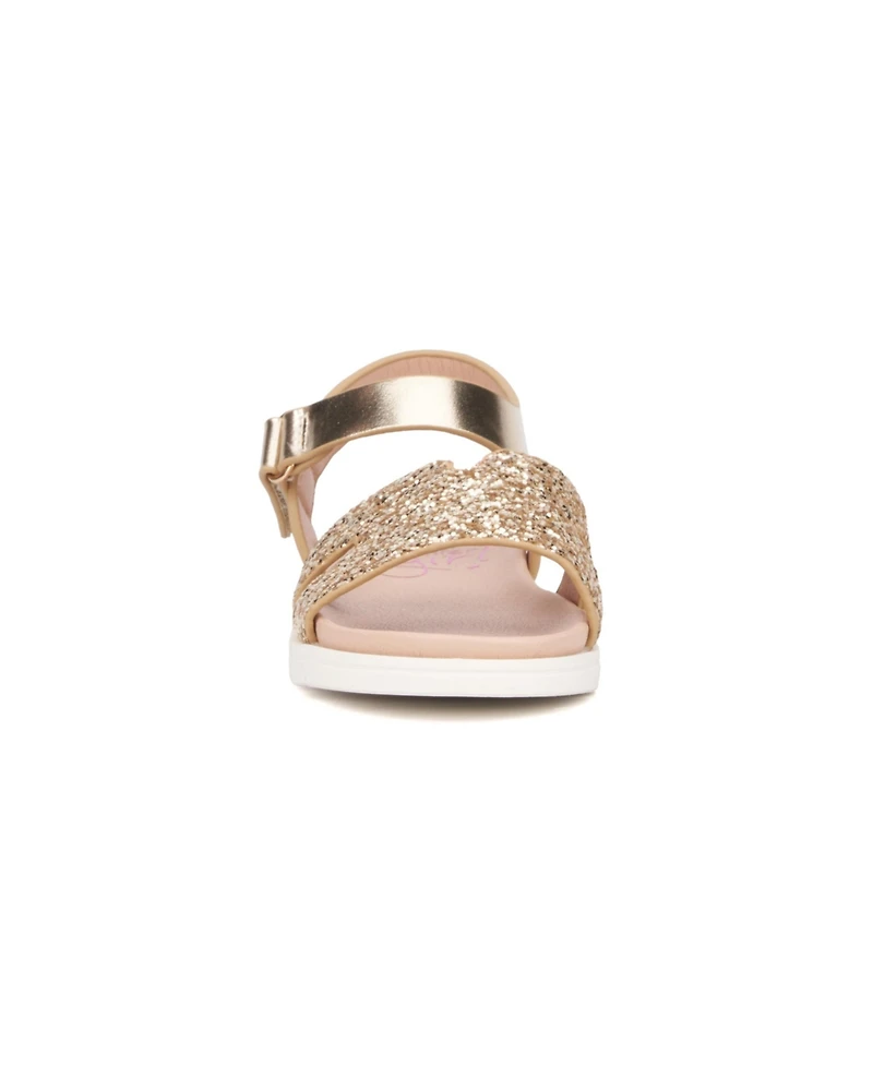 Olivia Miller Big Girls Glitter Glow Slide Sandals