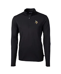 Cutter & Buck Men's Black Minnesota Vikings Virtue Eco Pique Quarter-Zip Pullover Jacket
