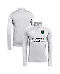 Adidas Men's Silver Austin Fc 2025 Quarter-Zip Long Sleeve Training Top