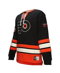 Mitchell & Ness Men's Black Philadelphia Flyers Heritage Lace-Up Pullover Sweatshirt