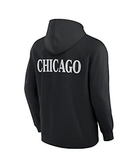 Fanatics Men's Black Chicago Blackhawks Elements Blaze Tri-Blend Long Sleeve Hoodie T-Shirt