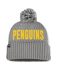 Fanatics Women's Gray Pittsburgh Penguins Heritage Tilly Cuffed Knit Hat with Pom