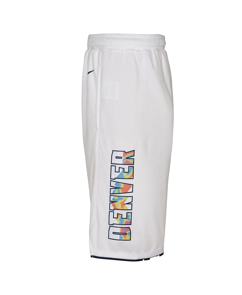 Nike Youth White Denver Nuggets 2024/25 City Edition Swingman Performance Shorts