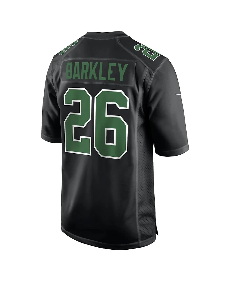 Nike Men's Saquon Barkley Carbon Black/Kelly Green Philadelphia Eagles Fashion Game Jersey