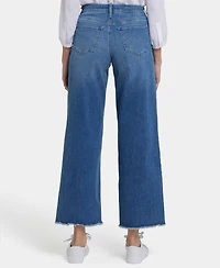 Nydj Women's Teresa Wide Leg Ankle Frayed Hems Jeans