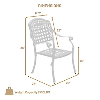 Patio Chairs set of 2 Cast Aluminum Patio Furniture Outdoor Patio Chairs Metal Patio Chairs Garden Chair for Indoor Outdoor Bistro Chairs for Balcony