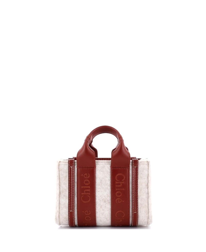 Pre-Owned Chloe Small Woody Tote Recycled Felt with Leather