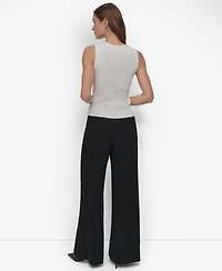 Dkny Women's Ribbed Sleeveless Crewneck Sweater