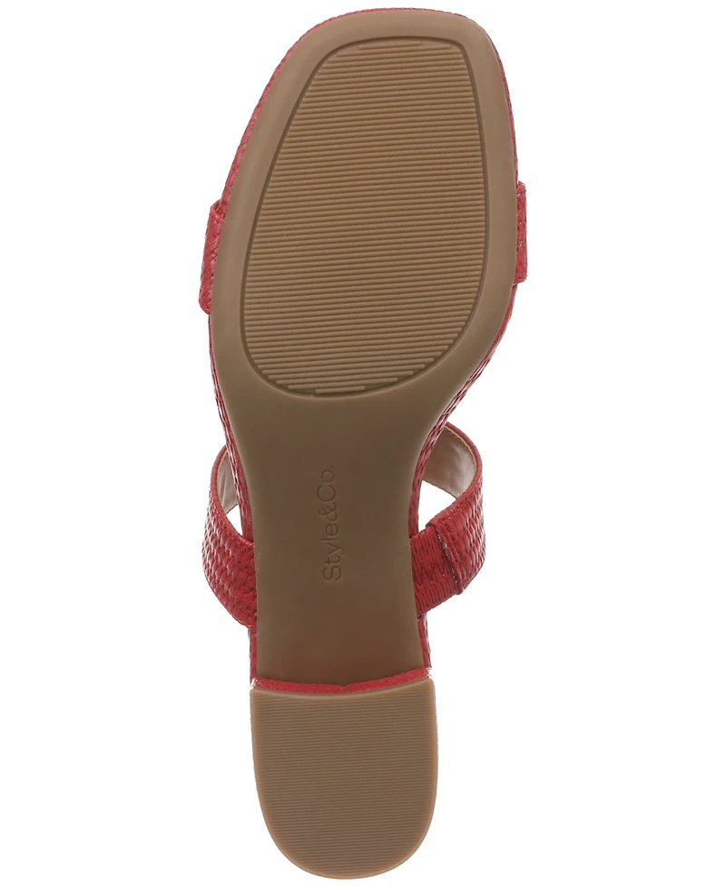 Style & Co Women's Victoriaa Double Band Block Heel Dress Sandals, Created for Macy's