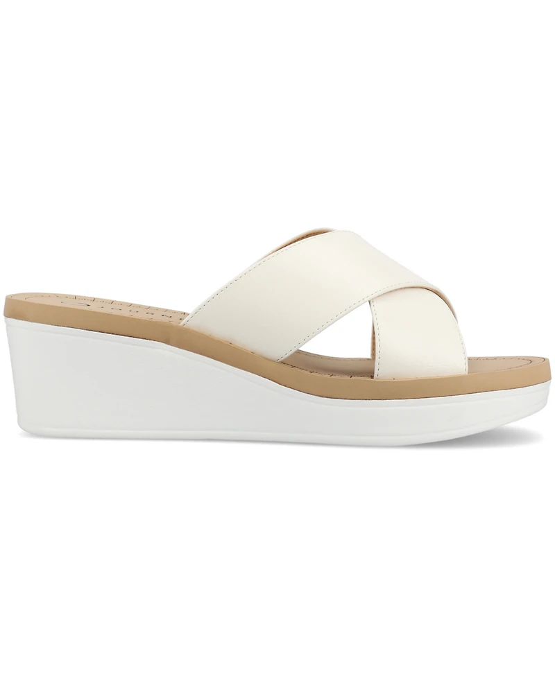 Journee Collection Women's Biara Crisscross Platform Wedge Sandals