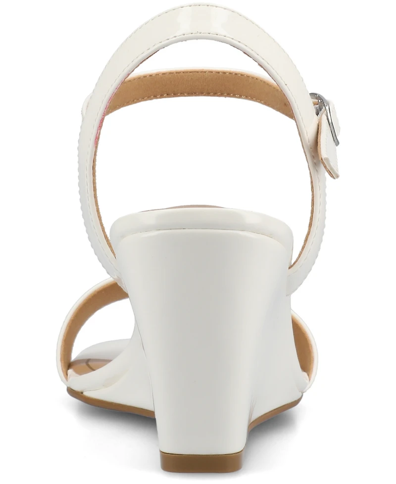 Journee Collection Women's Clayr Ankle Strap Wedge Sandals