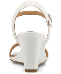 Journee Collection Women's Clayr Ankle Strap Wedge Sandals