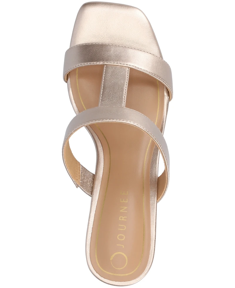 Journee Collection Women's Clodie T Strap Dress Wedge Sandals