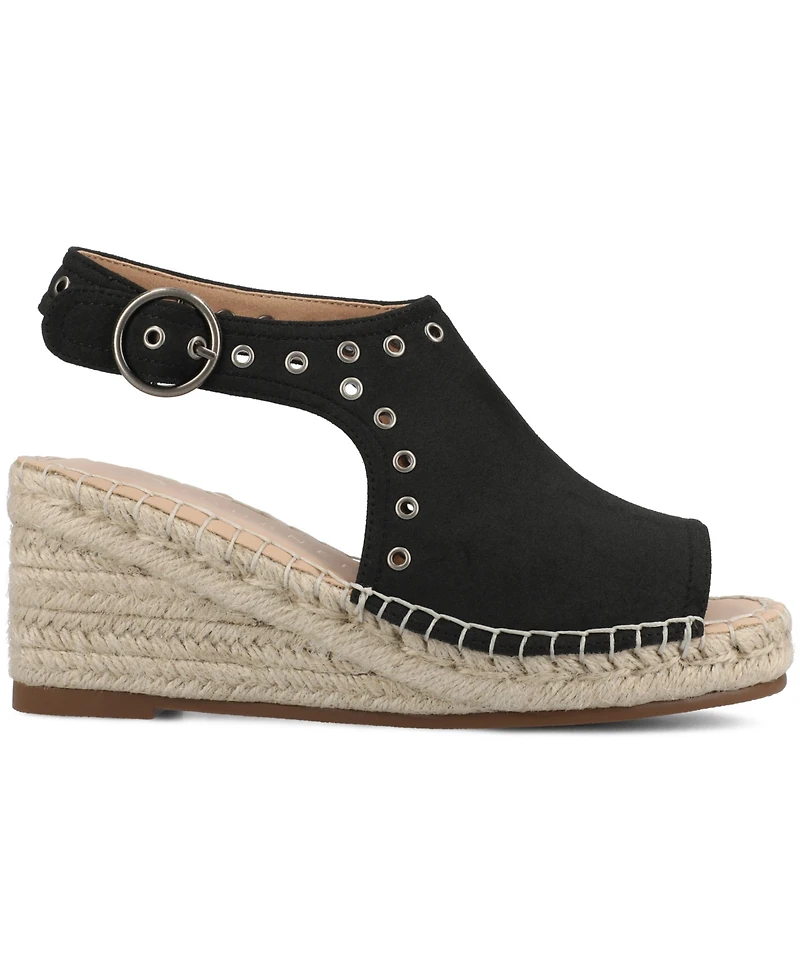 Journee Collection Women's Crisie Peep Toe Espadrille Wedge Sandals