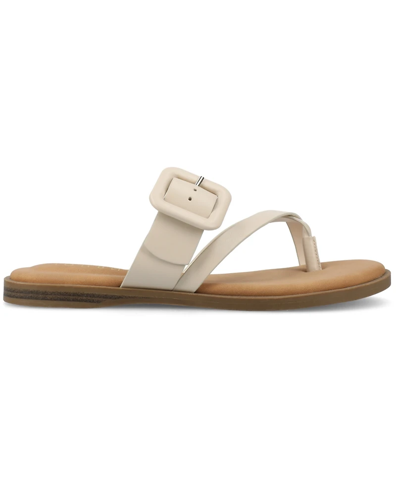 Journee Collection Women's Layra Strappy Buckle Flat Sandals
