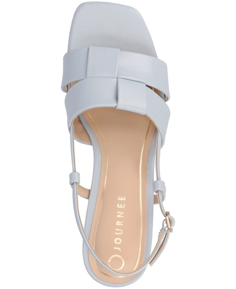 Journee Collection Women's Tabatha Block Heel Slingback Flat Sandals