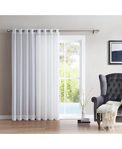 Hlc.me Sheer Grommet Patio Curtain Panel for Sliding Glass Doors - 100 W x 84 L