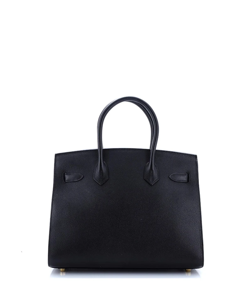 Pre-Owned HERMES Birkin 30 Handbag Black Epsom with Gold Hardware