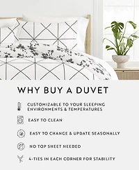 ienjoy Home Ultra Soft Edgy Flowers 3-Pc. Reversible Duvet Cover Set
