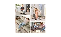 Footstool Ottoman – Small Padded Foot Rest for Living Room, Office, or Reading Nook