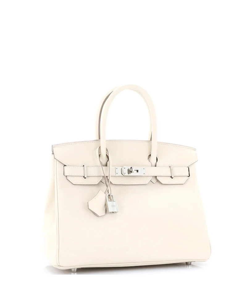 Pre-Owned HERMES Birkin 30 Handbag Light Epsom with Palladium Hardware