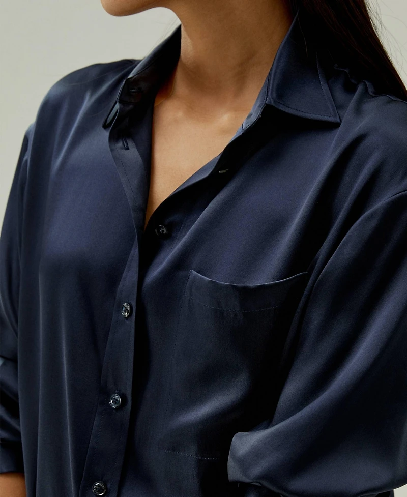 Lilysilk Women's Casual Spread Collar Silk Shirt