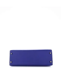 Pre-Owned HERMES Kelly 32 Handbag Blue Epsom with Gold Hardware