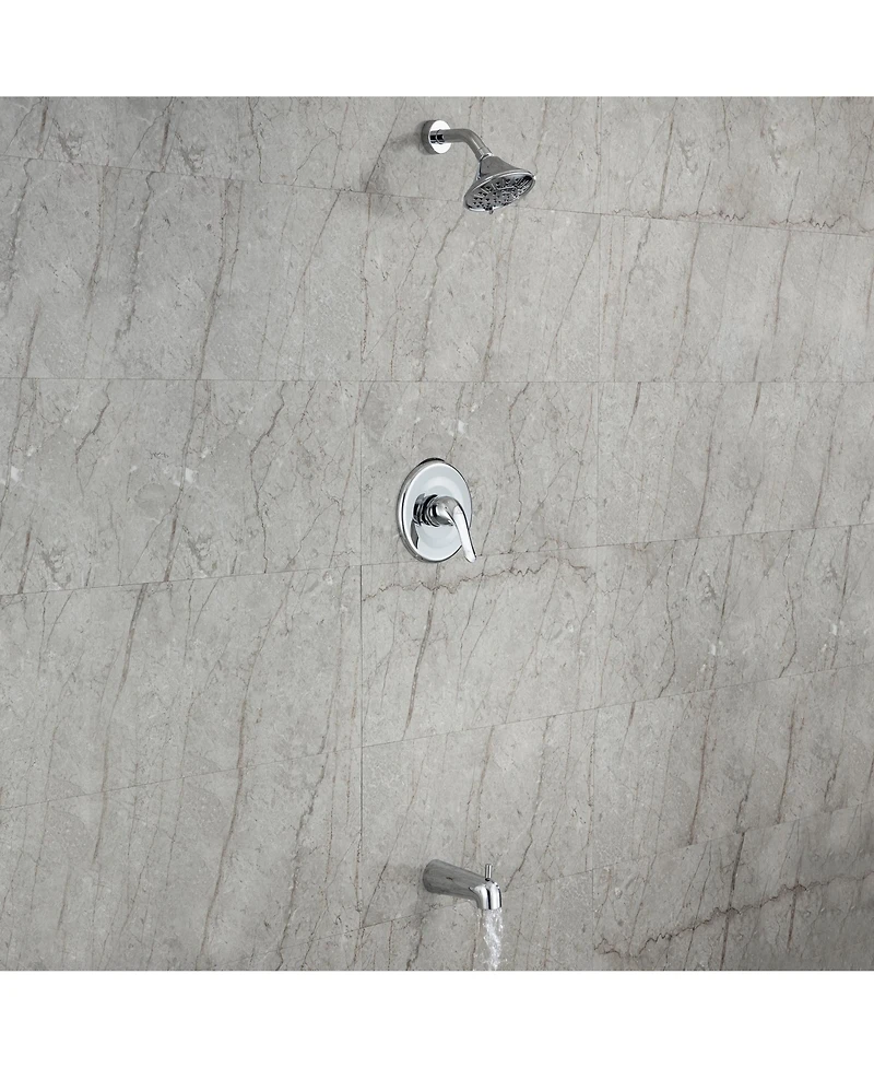 Bathtub Faucet Set, Shower System with Tub Spout 4.84 Inch 3-Spray Bathroom Shower Head, Single-Handle Shower Valve and Trim Kit, Chrome