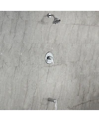 Bathtub Faucet Set, Shower System with Tub Spout 4.84 Inch 3-Spray Bathroom Shower Head, Single-Handle Shower Valve and Trim Kit, Chrome