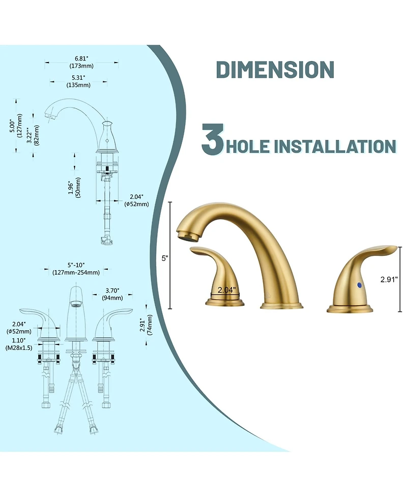 2 Handle Bathroom Sink Faucet