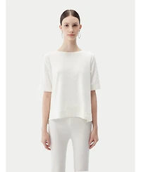 Gobi Cashmere Women's Box-Cut Cotton Silk Blend T-Shirt