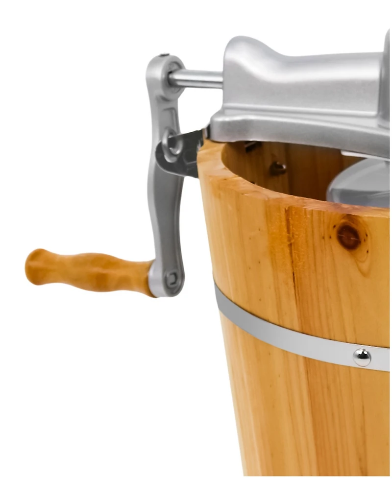 Elite Cuisine 4 Quart Old Fashioned Pine Bucket Electric/Manual Ice Cream Maker