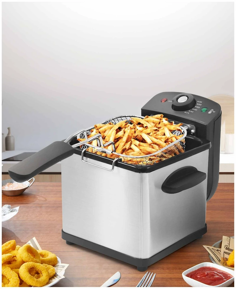 Elite Cuisine 1.6 Quart Stainless Steel Deep Fryer
