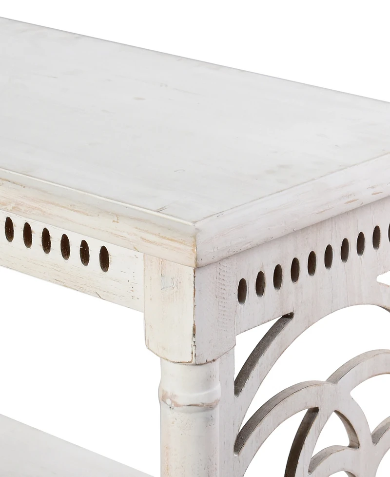 StyleCraft Home Collection 14" Wood Rustic Three Tier Console Table