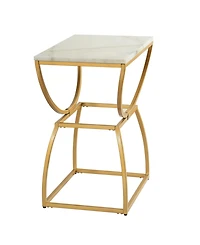 StyleCraft Home Collection 16" Marble Norman Wyatt Home Loren Elliptical Side Table