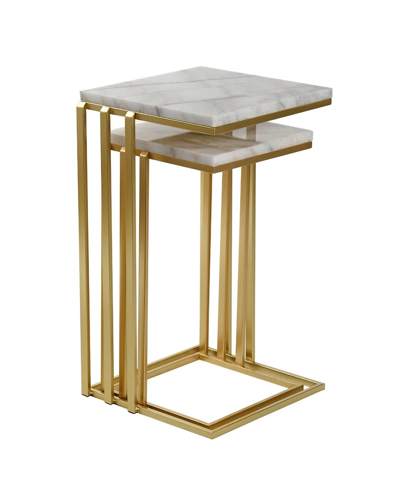 StyleCraft Home Collection 2-Pc. Marble Angie Glam Table