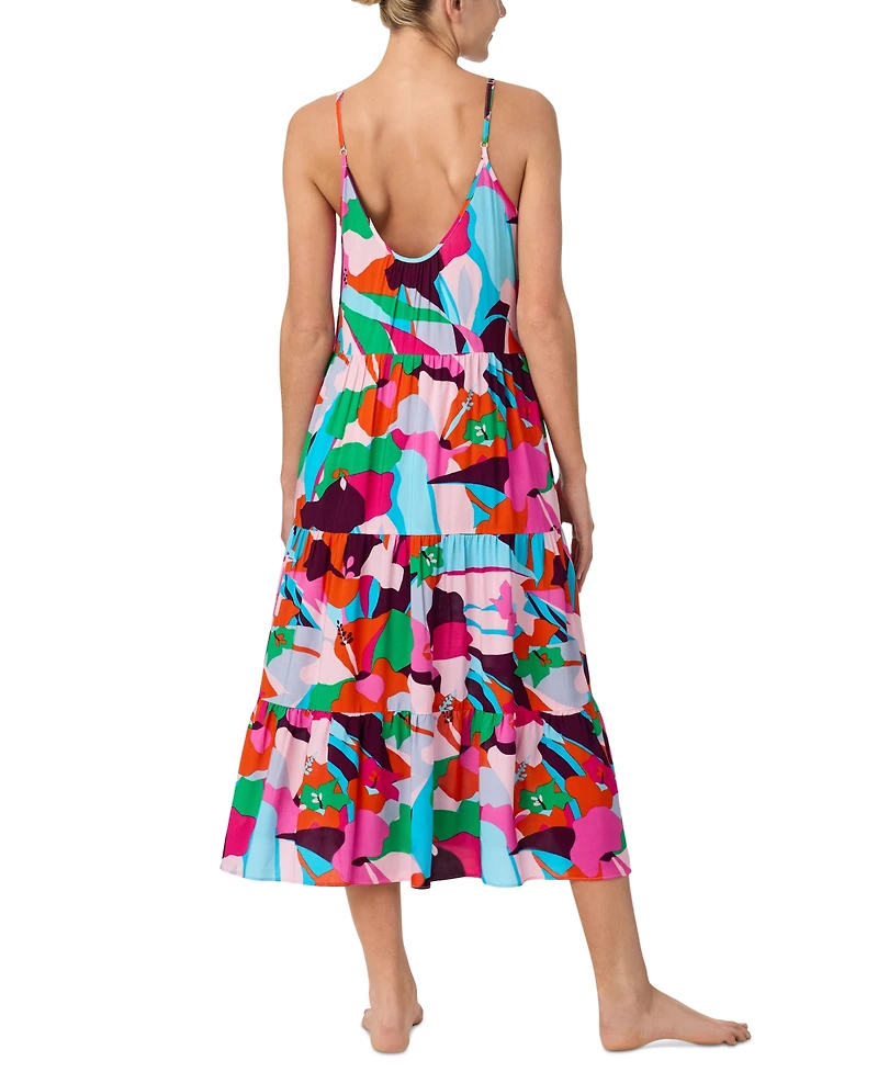 Sanctuary Women's Printed Tiered Midi Nightgown