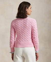 Polo Ralph Lauren Women's Cable-Knit Cotton Crewneck Cardigan Sweater