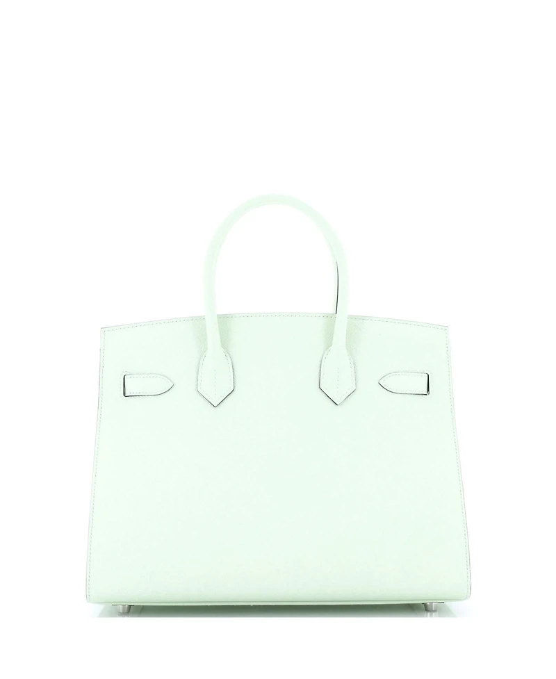 Pre-Owned Hermes Birkin 30 Handbag Green Epsom with Palladium Hardware