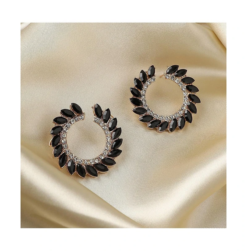 Cascading Crystals Hoop Earrring