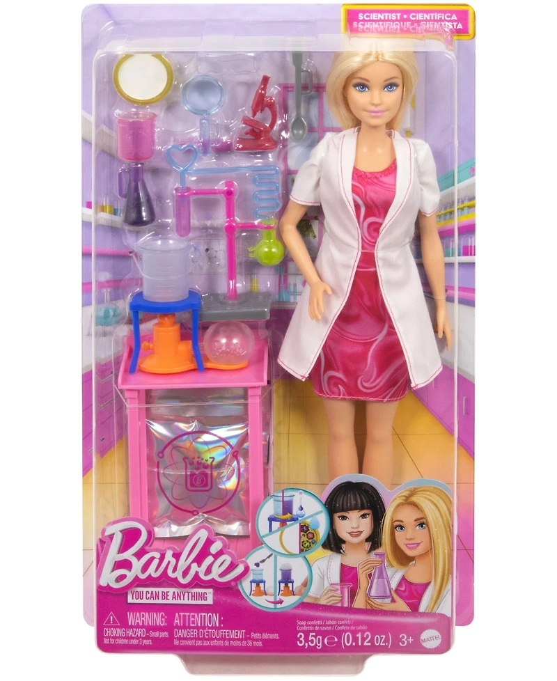 Barbie Scientist Doll and Accessories with Blonde Fashion Doll, Lab Table, & Color-Change Accessories