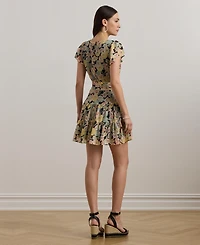 Lauren Ralph Lauren Women's Floral Belted Georgette Tiered Dress