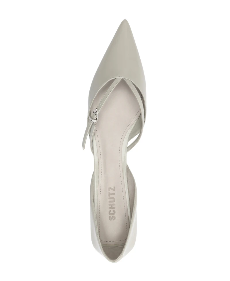 Schutz Women's Rue Buckle Pointed Toe Flats