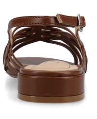 Journee Collection Women's Cassandra Woven Slingback Flat Sandals