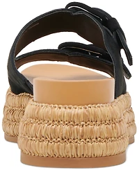 Dolce Vita Women's Witny Double-Buckle Raffia Platform Footbed Sandals