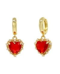 Earrings With Red Heart Pendant 1.5 X2033
