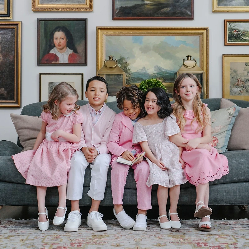 Hope & Henry Big Girls Short Sleeve Sateen Dress with Peter Pan Collar