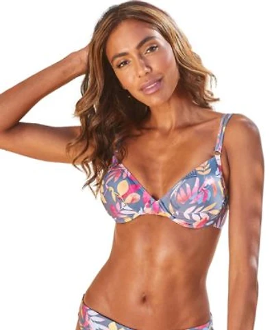 Tropical Print Underwire Bikini Top Bottom